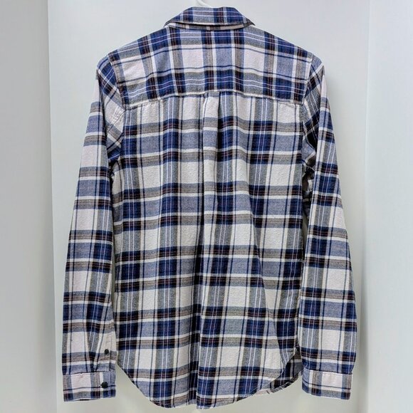 Vans Meridian Plaid Flannel Button Down Shirt in Blue & White - Picture 3 of 14